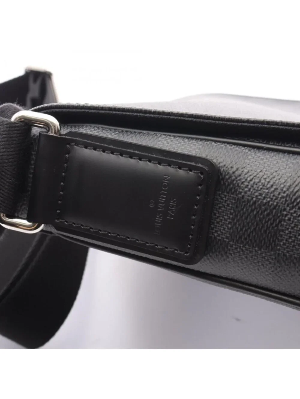 Louis Vuitton Shoulder Bag District PM Damier Graphite Canvas Leather